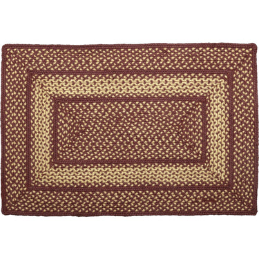 Burgundy Red Primitive Jute Braided Rug Rect 20
